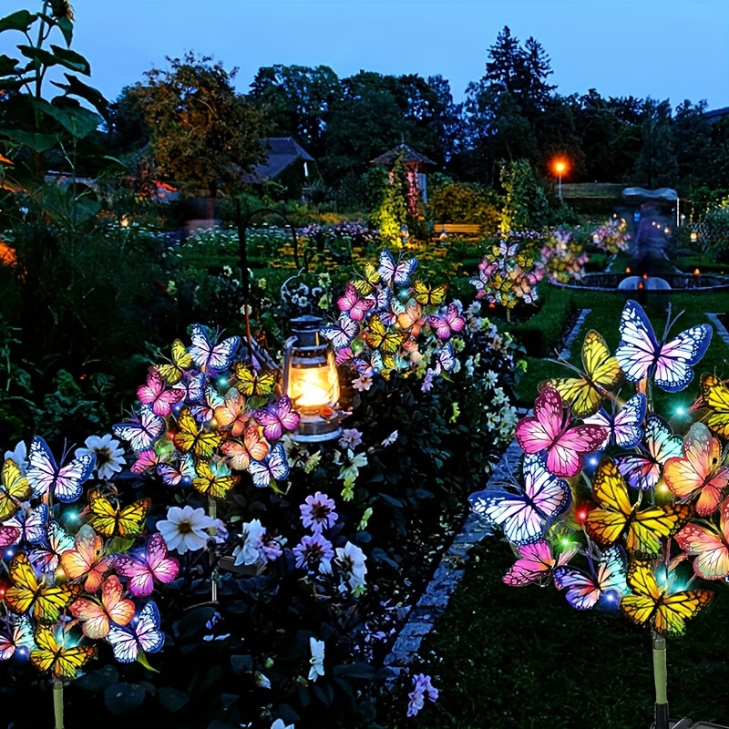 Outdoor Lighting Under Pergola - Солнечные светодиодные садовые фонари-бабочки, водонепроницаемые красочные