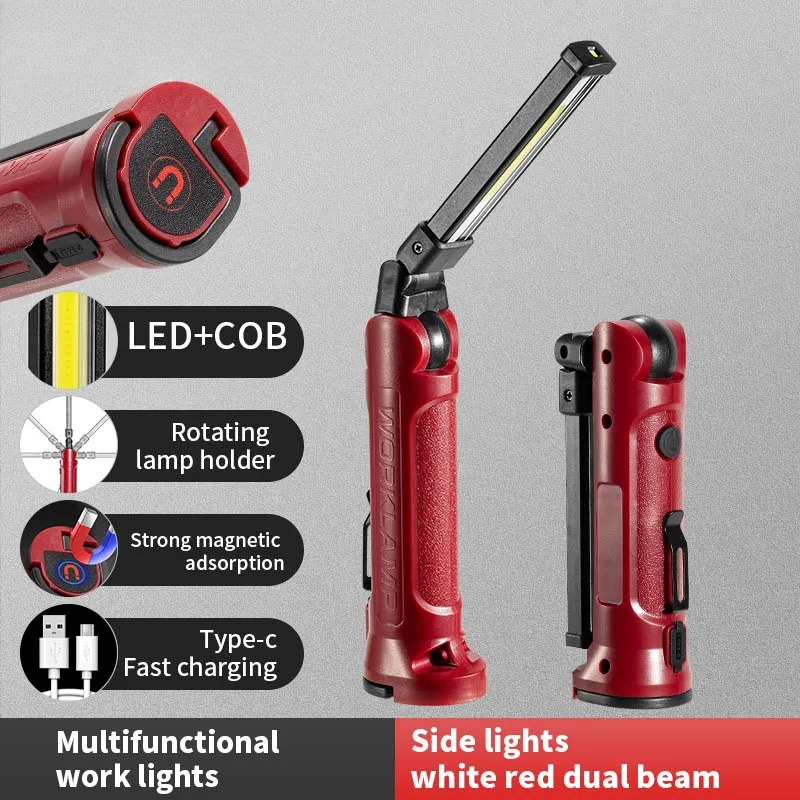 Zinc Outdoor Lighting - Светодиодный рабочий фонарь COB, перезаряжаемый складной