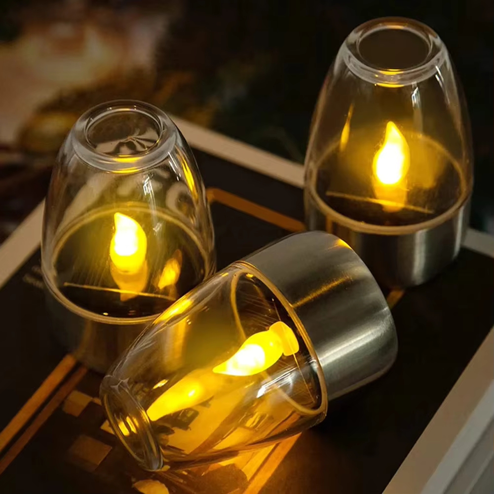 Outdoor Lighting Under Pergola - Светодиодные солнечные свечи из нержавеющей стали,