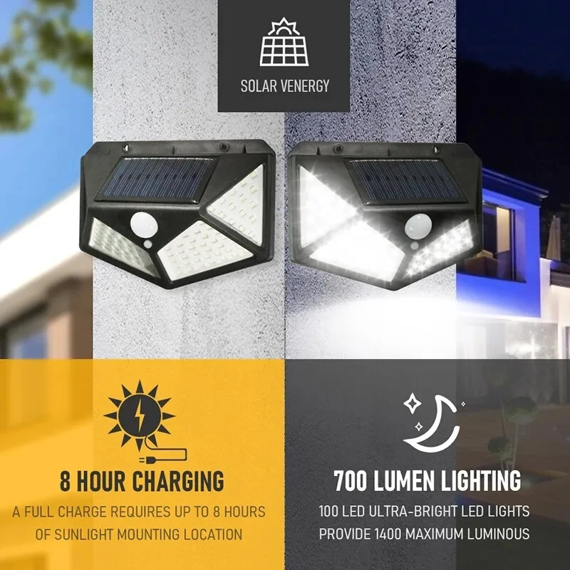 Halo Outdoor Lighting - 100 светодиодов Многофункциональная солнечная лампа для